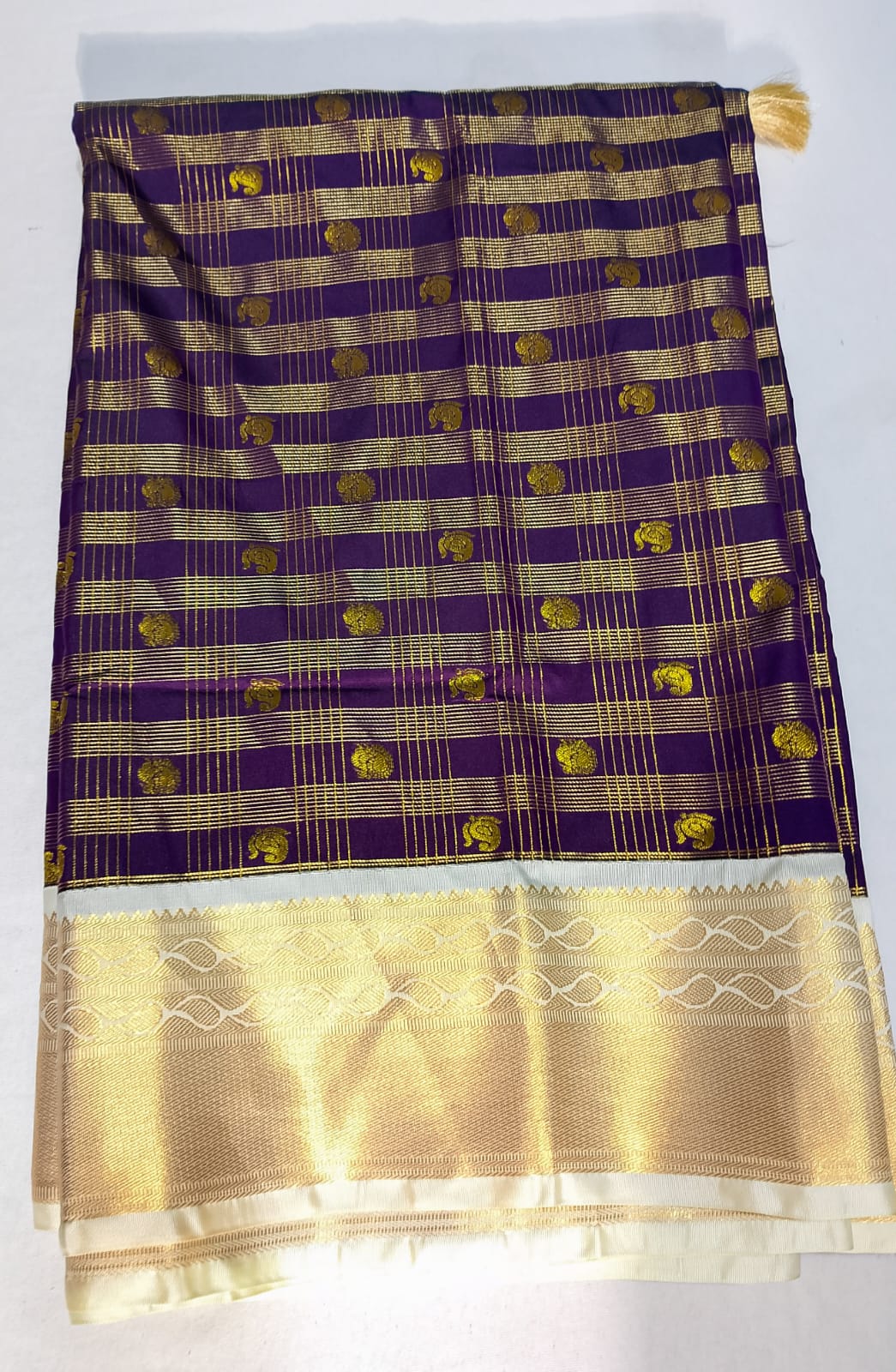 N1179: Ready To Ship Beautiful Semi Kanchipattu Saree With Stitched Embroidery Work Blouse N1179: Ready To Ship Beautiful Semi Kanchipattu Saree With Stitched Embroidery Work Blouse