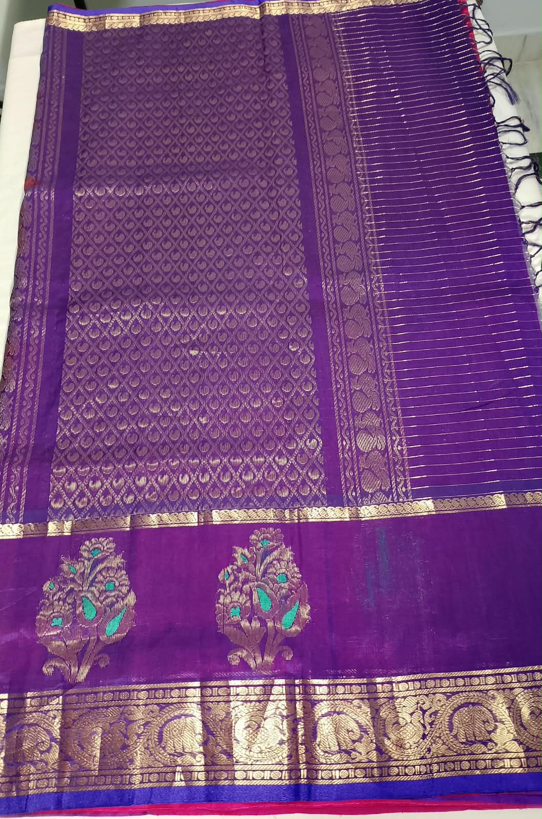 N1235: Ready To Ship Beautiful Mangalagiri Saree With Stitched Embroidery Work Blouse N1235: Ready To Ship Beautiful Mangalagiri Saree With Stitched Embroidery Work Blouse