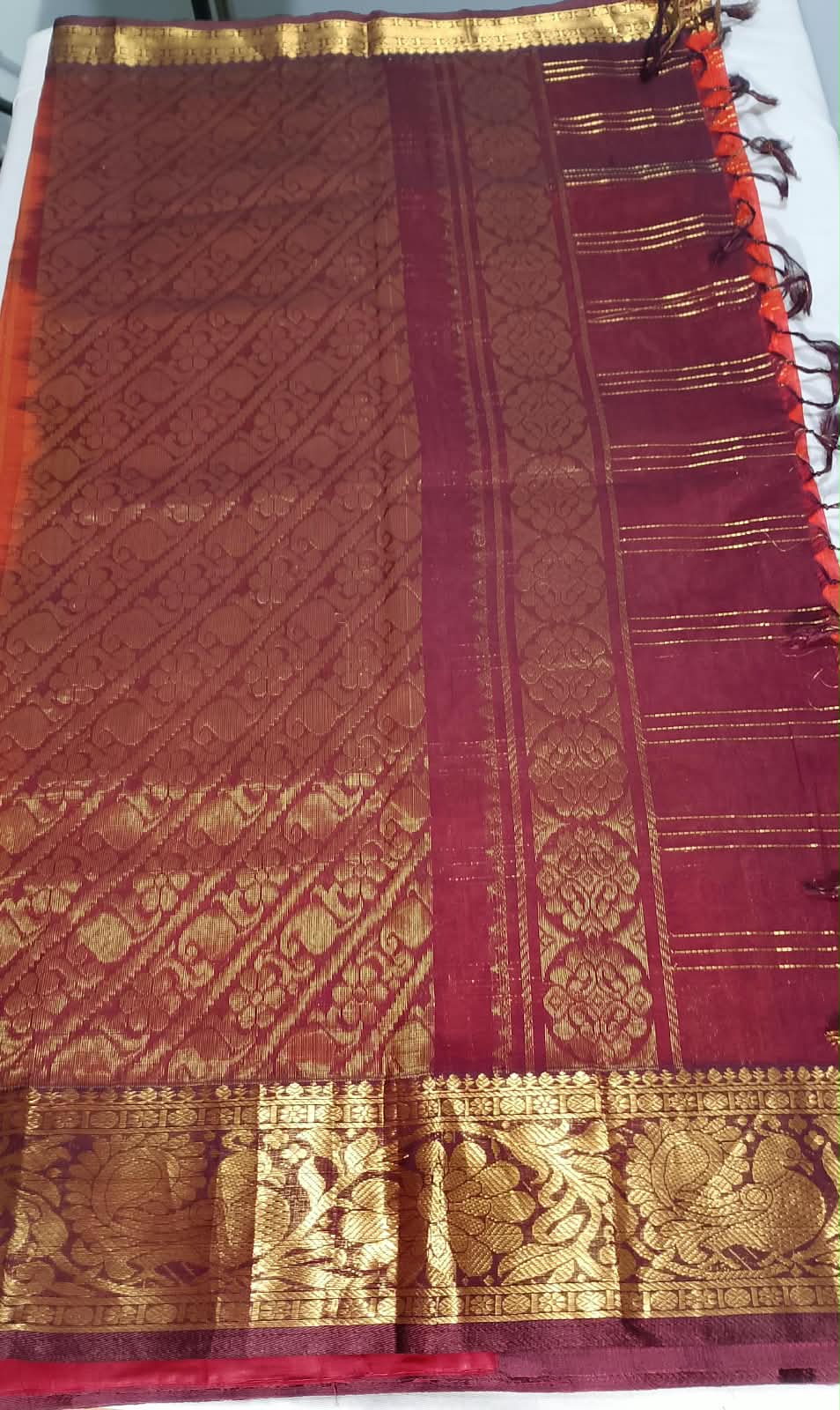 N1236: Ready To Ship Beautiful Mangalagiri Saree With Stitched Embroidery Work Blouse N1236: Ready To Ship Beautiful Mangalagiri Saree With Stitched Embroidery Work Blouse