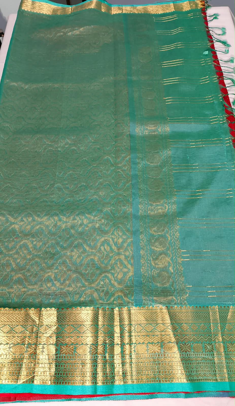 N1237: Ready To Ship Beautiful Mangalagiri Saree With Stitched Embroidery Work Blouse N1237: Ready To Ship Beautiful Mangalagiri Saree With Stitched Embroidery Work Blouse