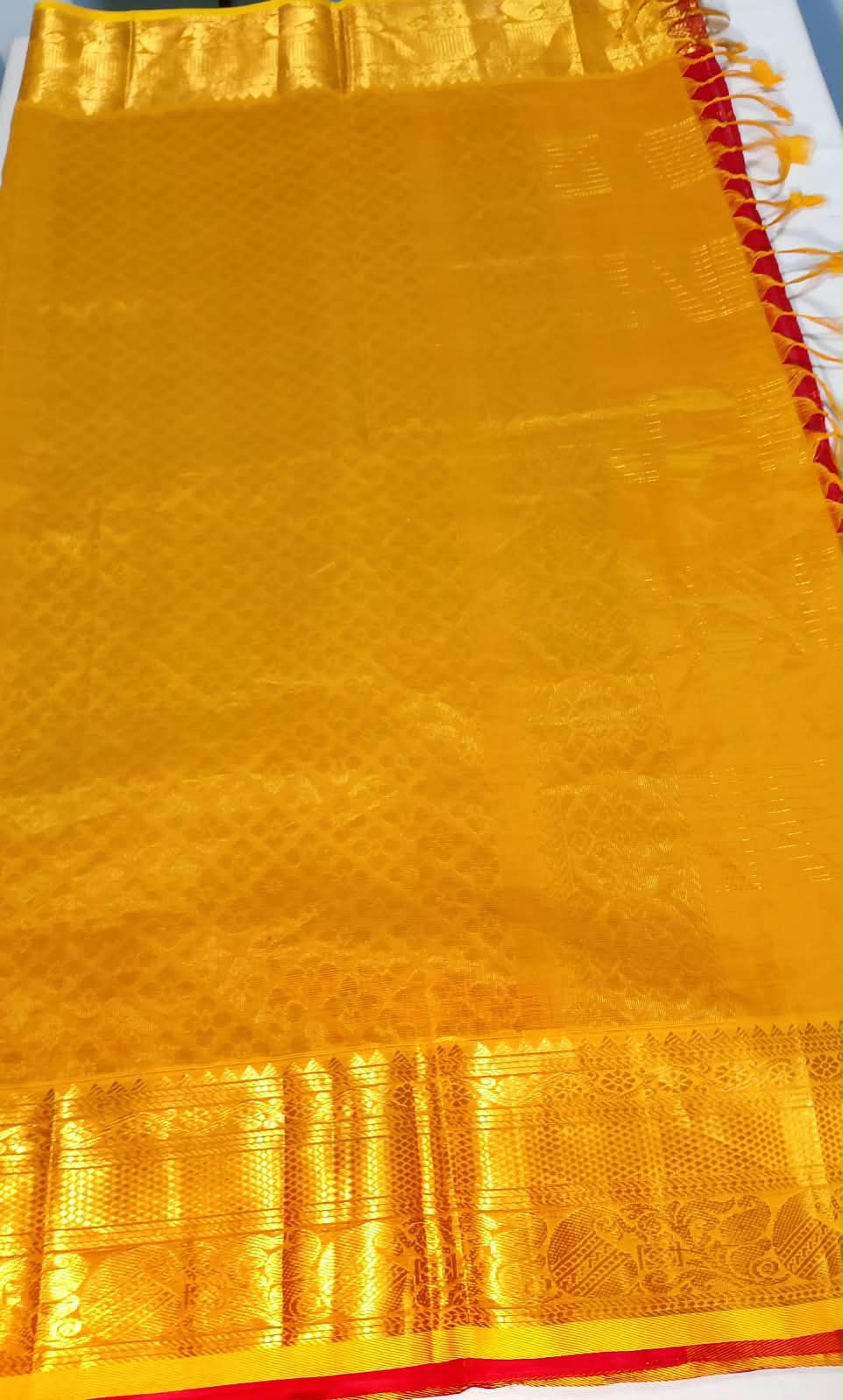 N1238:  Ready To Ship Beautiful Mangalagiri Saree With Stitched Embroidery Work Blouse