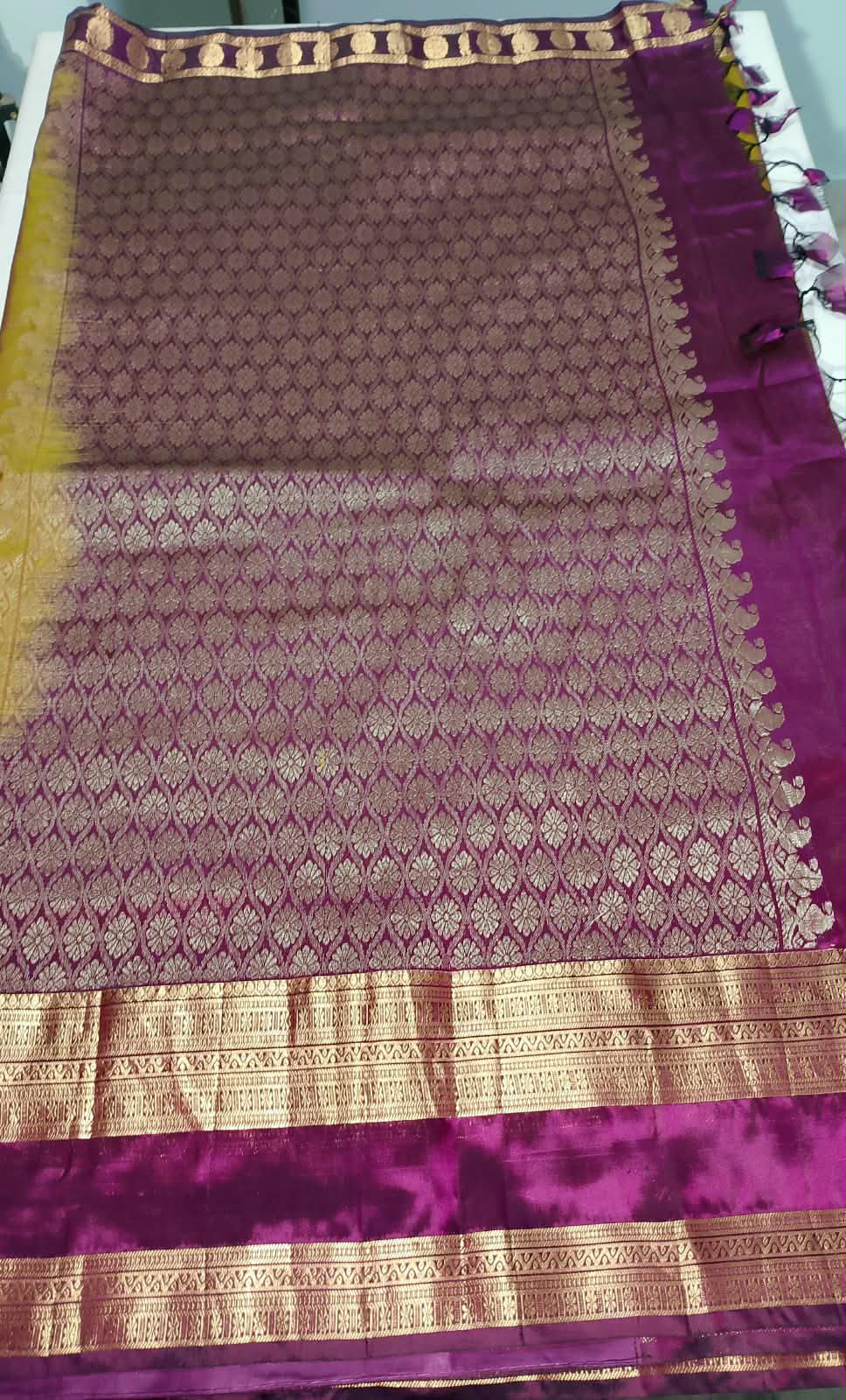 N1271: Ready To Ship Beautiful Pure Kanchipattu Saree With Stitched Blouse