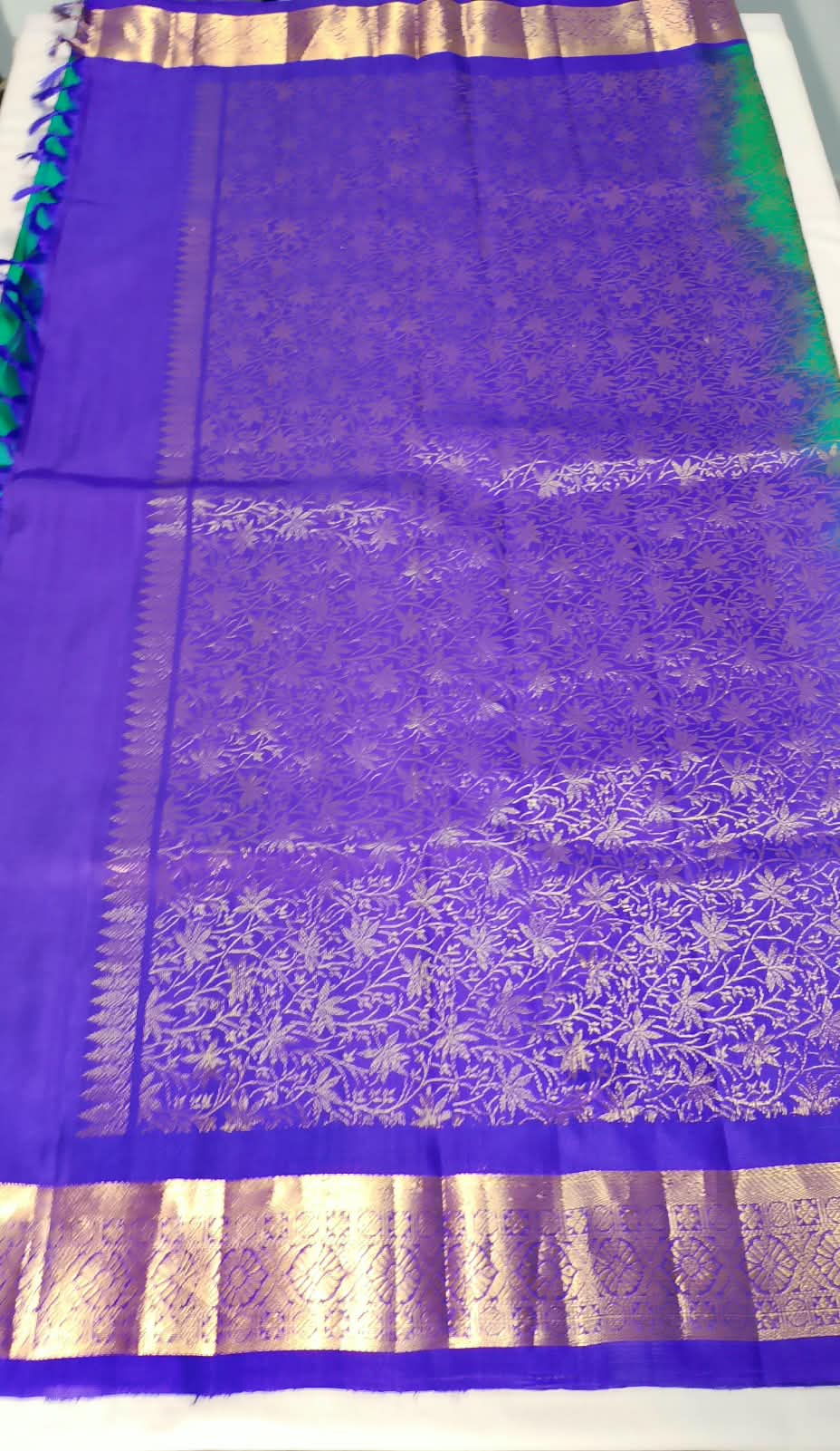 N1299:  Ready To Ship Beautiful Pure Kanchipattu Saree With Stitched Maggam Work Blouse
