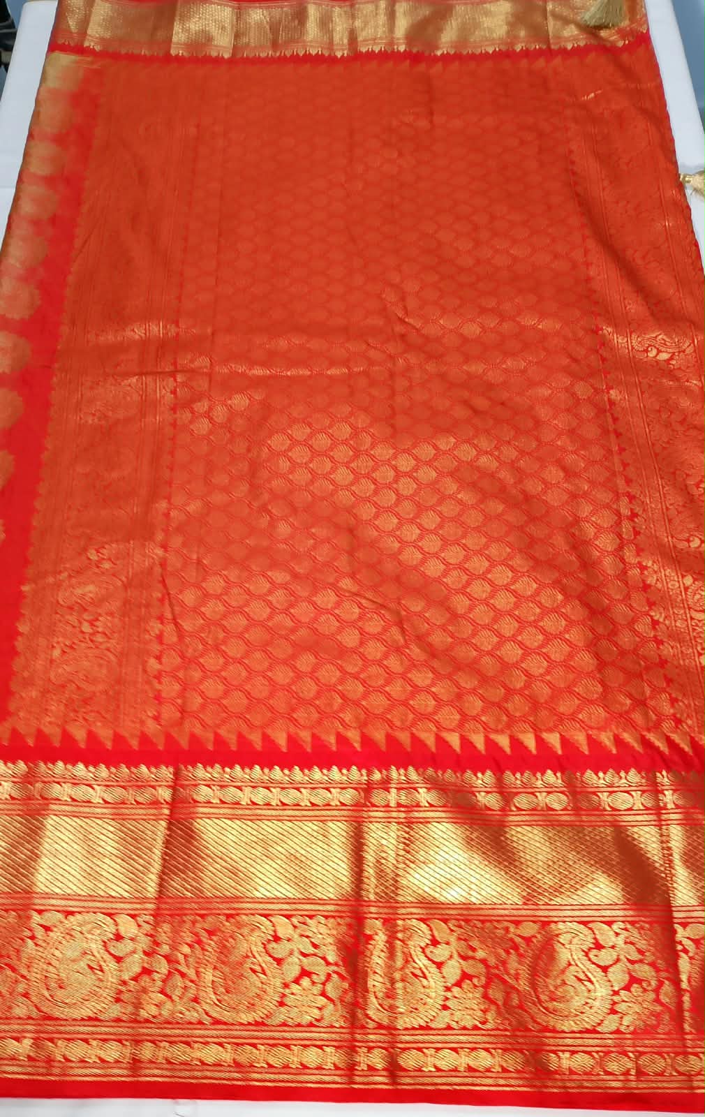 N1338 :Ready To Ship Beautiful Vintage Gadwal Saree With Stitched Blouse