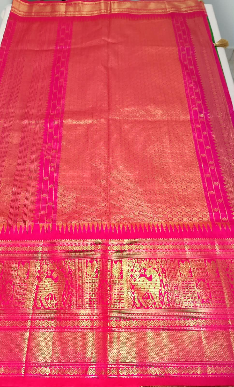 N1347 : Ready To Ship Beautiful Vintage Gadwal Saree With Stitched Blouse