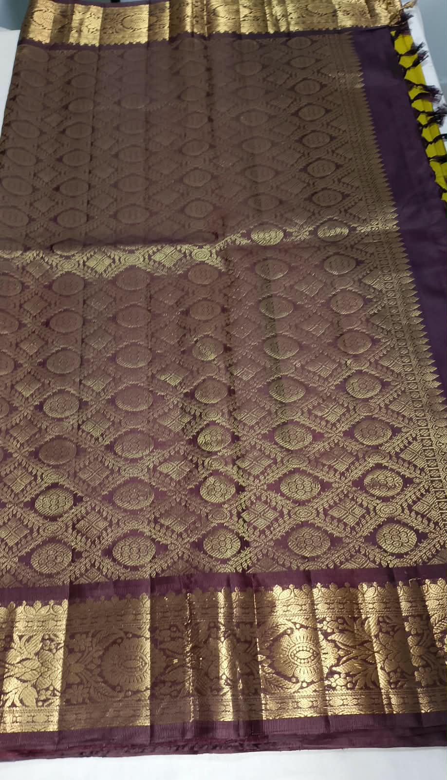 N1373 : Ready To Ship Beautiful Pure Kanchipattu Saree With Stitched Maggam Work Blouse