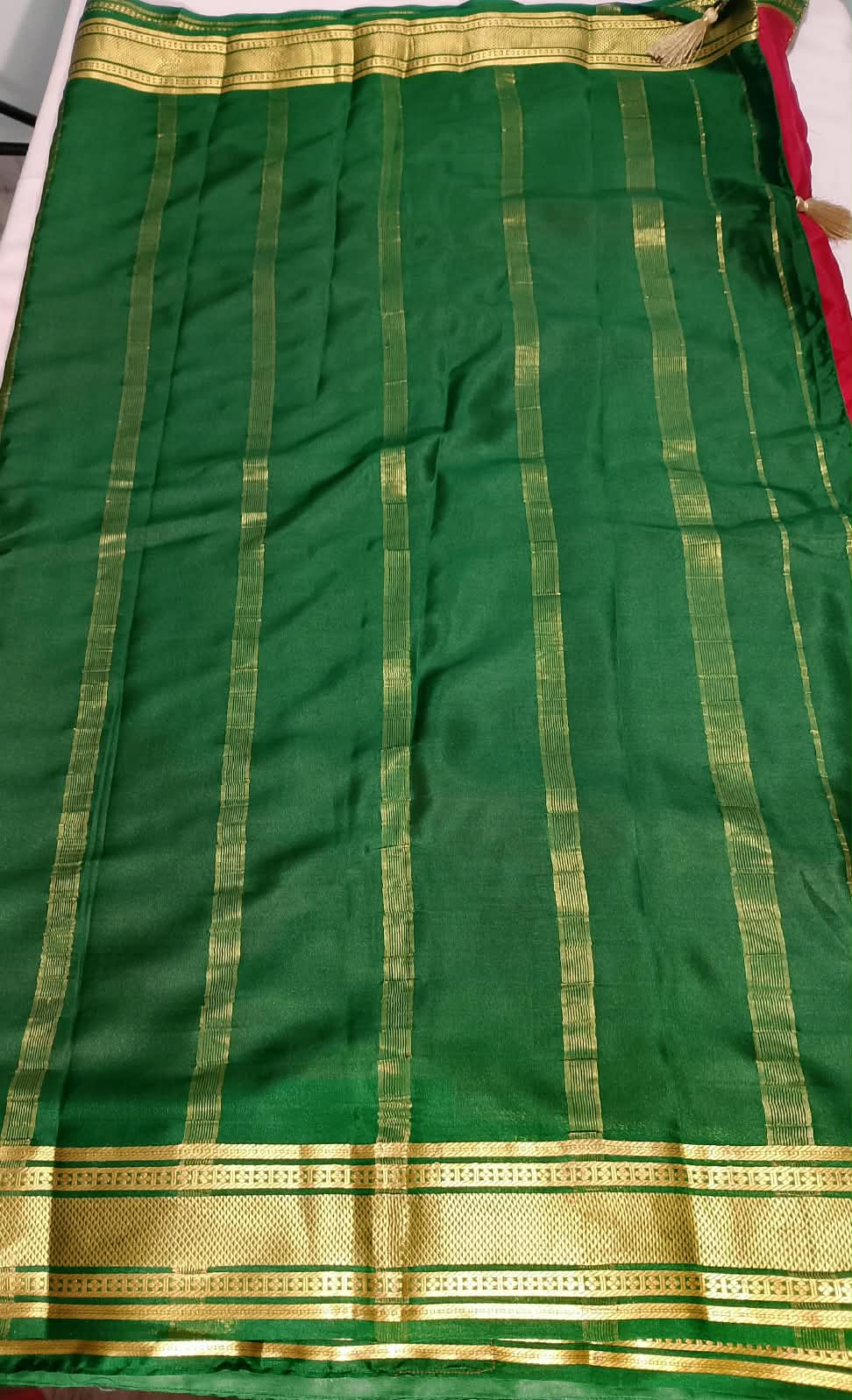 N1371 : Ready To Ship Beautiful Pure Mysore Silk Saree With Stitched Blouse N1371 : Ready To Ship Beautiful Pure Mysore Silk Saree With Stitched Blouse