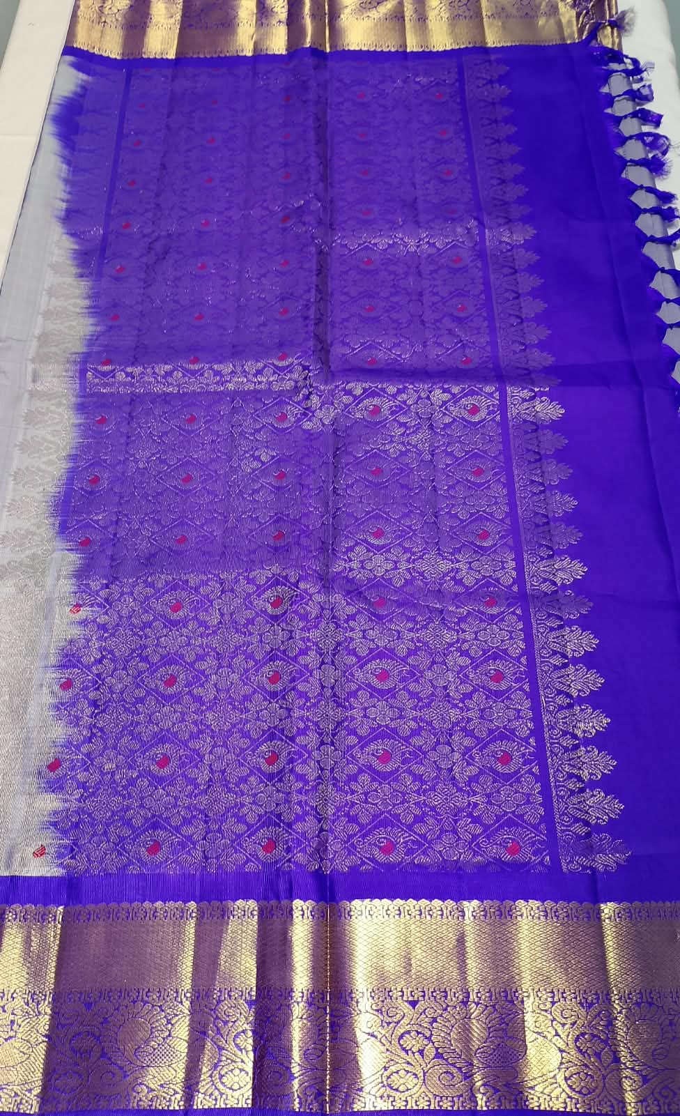N1375 : Ready To Ship Beautiful Pure Kanchipattu Saree With Stitched Maggam Work Blouse N1375 : Ready To Ship Beautiful Pure Kanchipattu Saree With Stitched Maggam Work Blouse