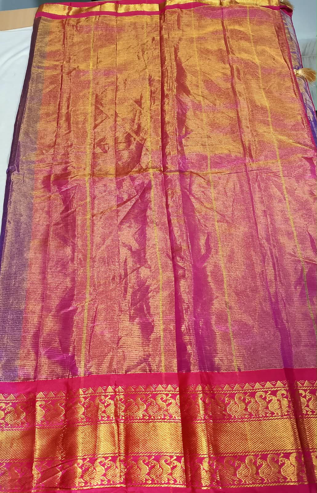 N1421 : Ready To Ship Beautiful Uppada Tissue Silk Saree With Stitched Embroidery Work Blouse N1421 : Ready To Ship Beautiful Uppada Tissue Silk Saree With Stitched Embroidery Work Blouse
