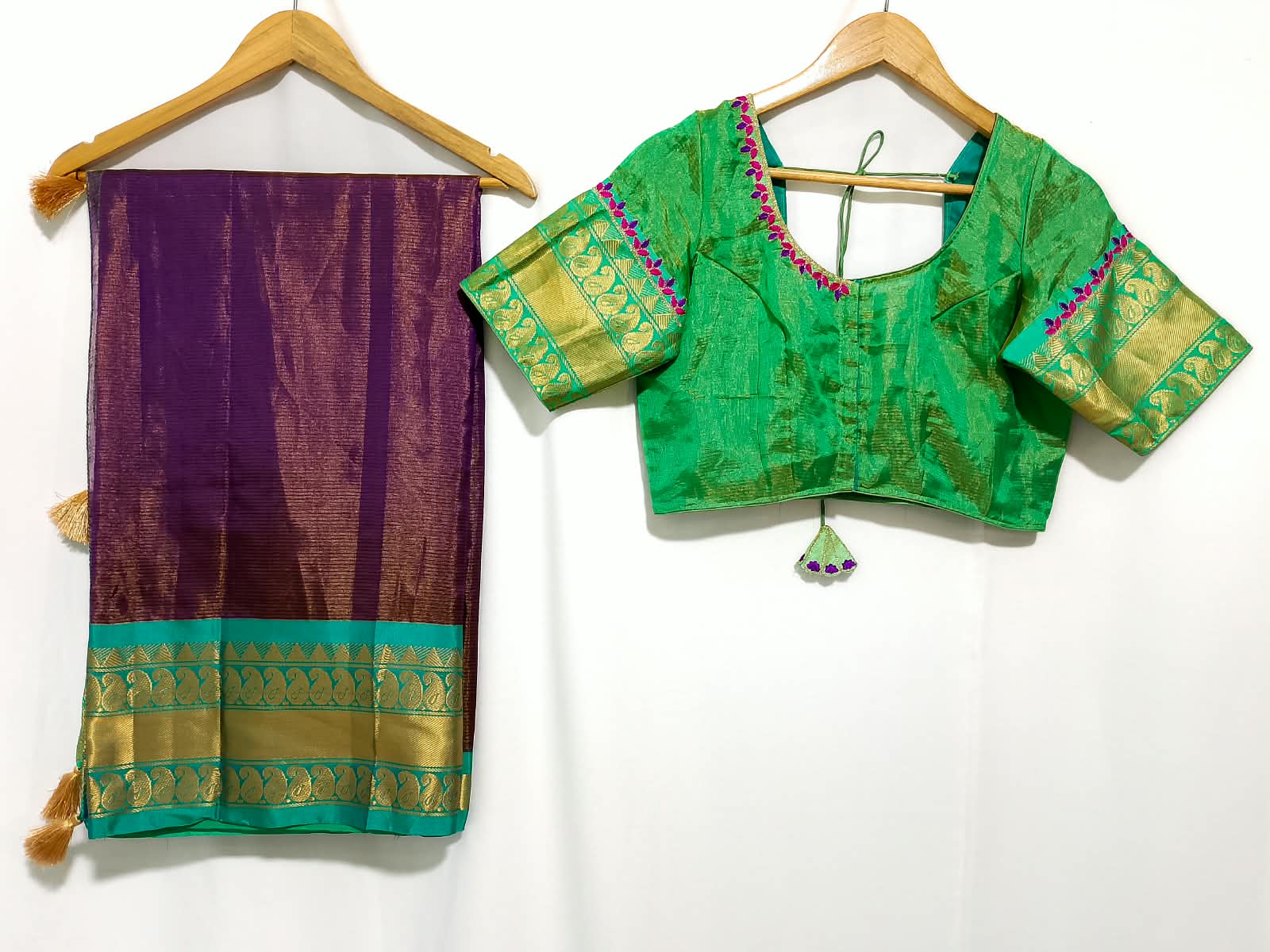 N1422 : Ready To Ship Beautiful Uppada Tissue Silk Saree With Stitched Embroidery Work Blouse N1422 : Ready To Ship Beautiful Uppada Tissue Silk Saree With Stitched Embroidery Work Blouse