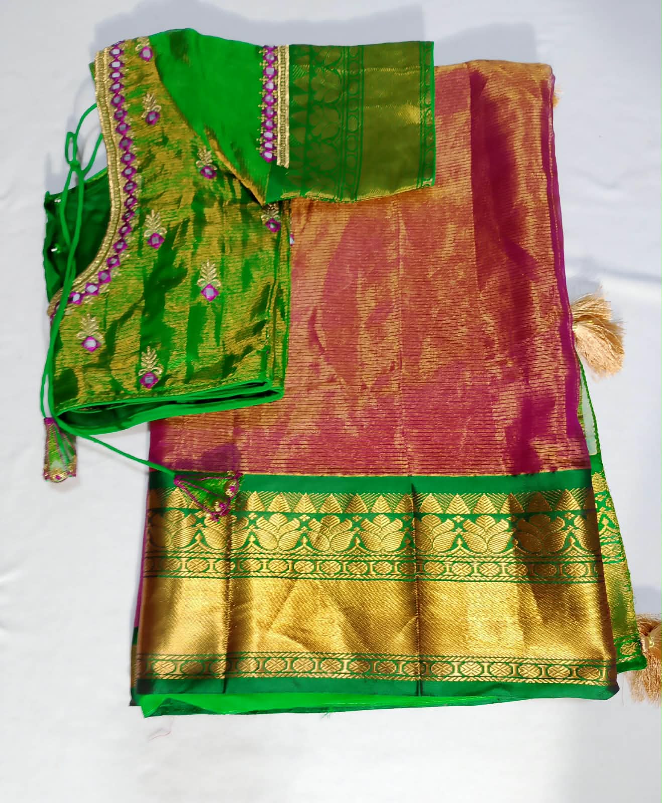 N1423 : Ready To Ship Beautiful Uppada Tissue Silk Saree With Stitched Embroidery Work Blouse N1423 : Ready To Ship Beautiful Uppada Tissue Silk Saree With Stitched Embroidery Work Blouse