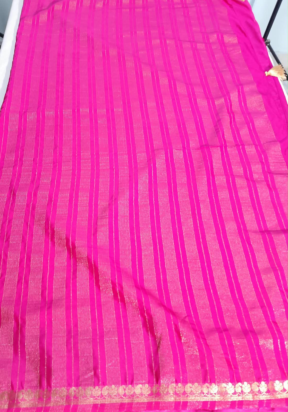 N1468 : Ready To Ship Beautiful Mysore Crepe Silk Saree With Stitched Blouse