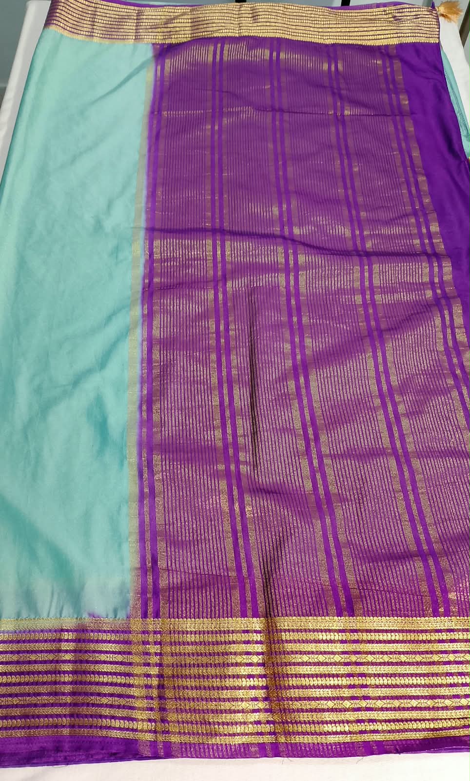 N1480 : Ready To Ship Beautiful Mysore Crepe Silk Saree With Stitched Blouse