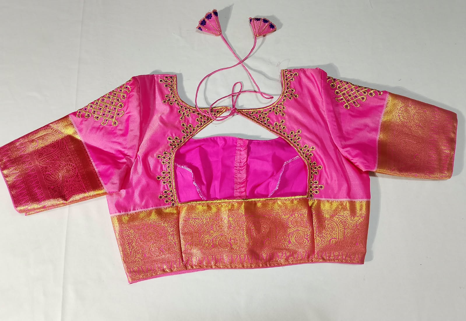 N1495 : Ready To Ship Beautiful Semi Kanchipattu Saree With Stitched Embroidery Work Blouse N1495 : Ready To Ship Beautiful Semi Kanchipattu Saree With Stitched Embroidery Work Blouse