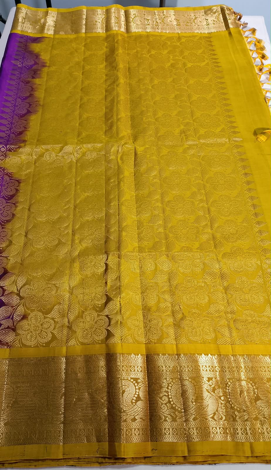 N1529 : Ready To Ship Beautiful Pure Kanchipattu Saree With Stitched Maggam Work Blouse