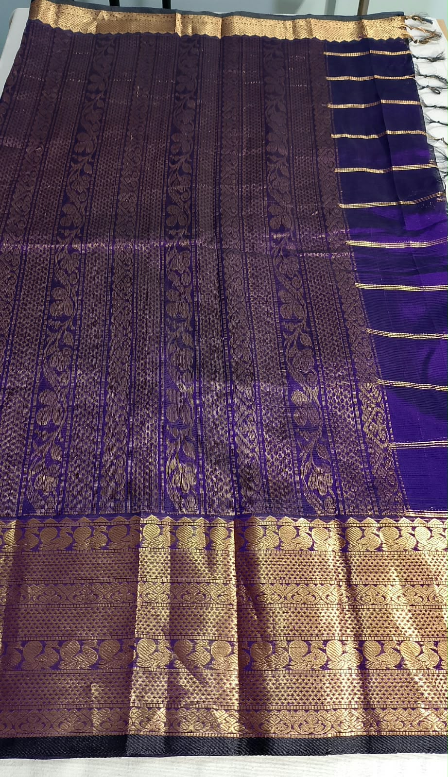 N1540 : Ready To Ship Beautiful Mangalagiri Saree With Stitched Embroidery Work Blouse