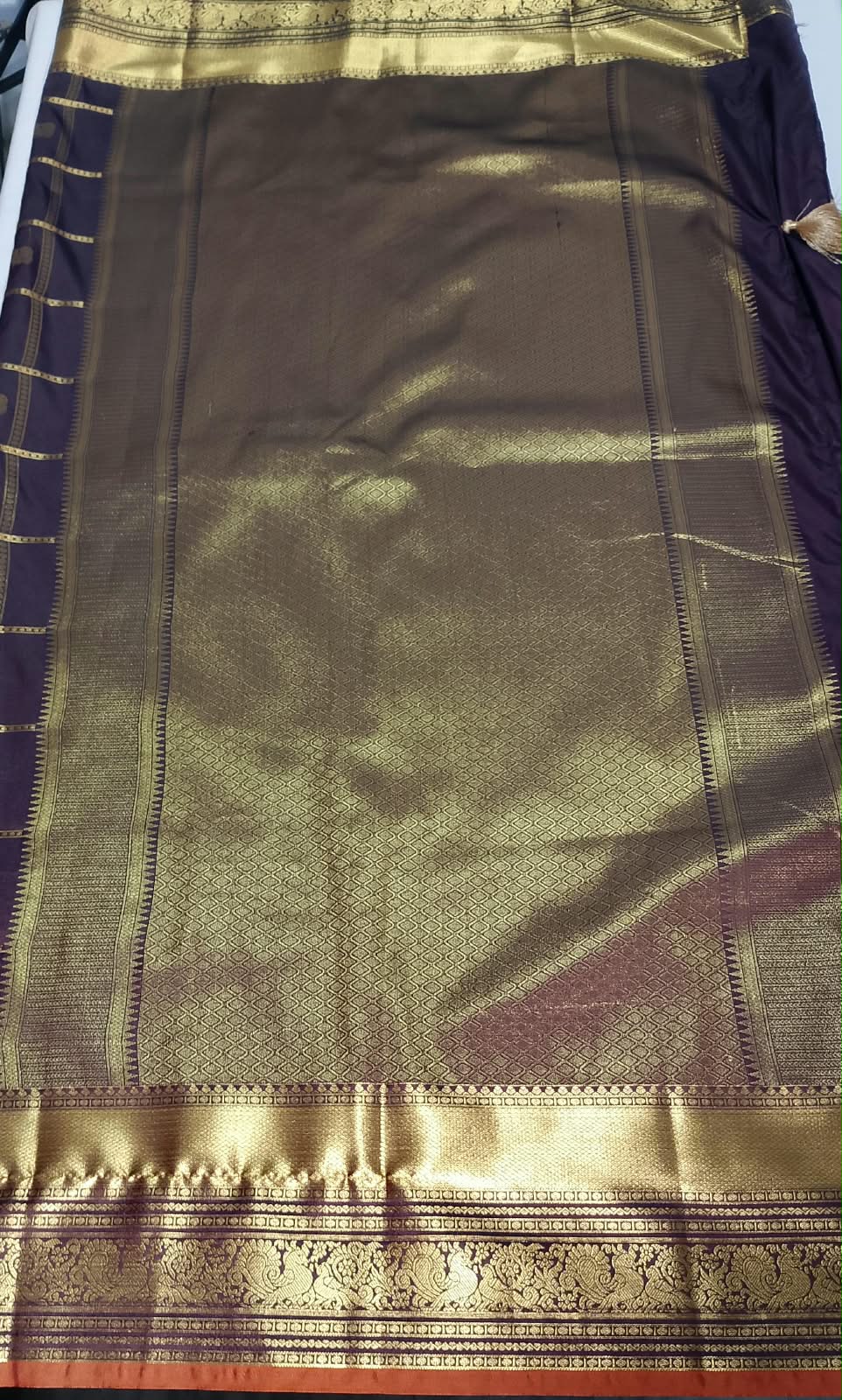 N1570 :  Ready To Ship Beautiful Semi Kanchipattu Saree With Stitched Embroidery Work Blouse