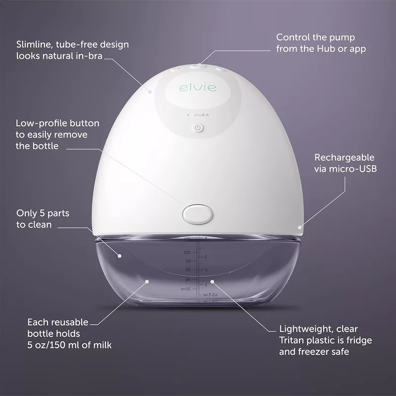 Elvie Breast Pump - Double, Wearable Breast Pump with App (silent)