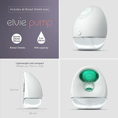 Elvie Breast Pump - Double, Wearable Breast Pump with App (silent)