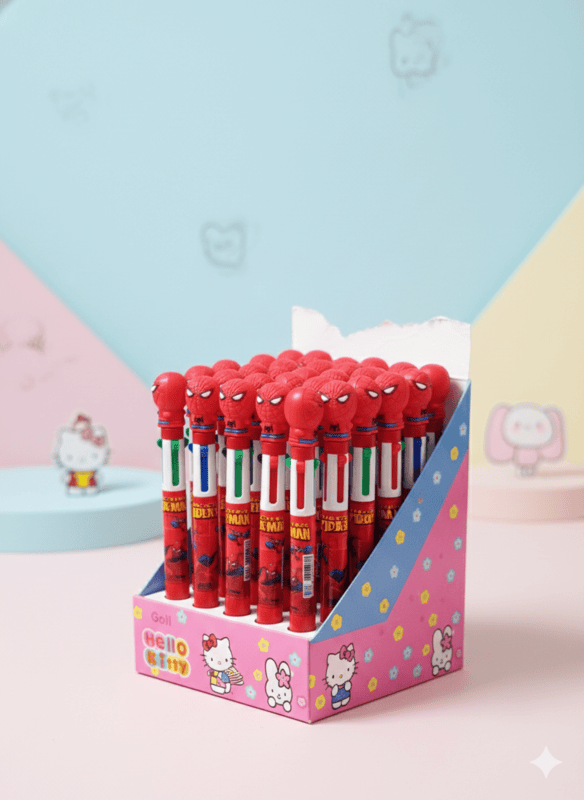 Lapicera x4 colores personajes