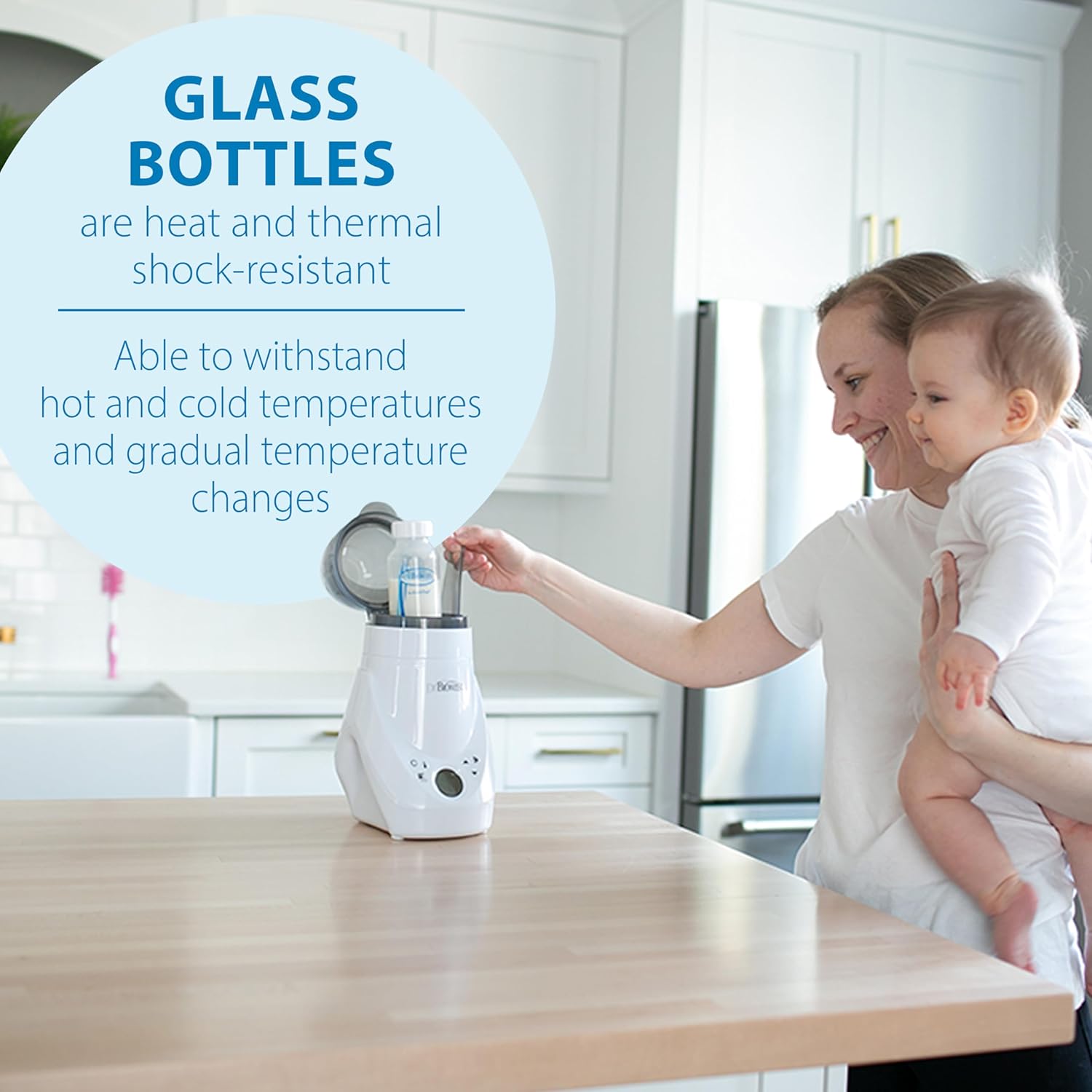 Dr Browns Narrow Neck Glass Baby Bottle 4 oz (w/ Slow Flow Nipple)