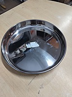Stainless Steel Khumcha plate/thali with curved edge and semi mirror polish 26 cm