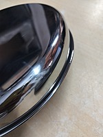 Stainless Steel Khumcha plate/thali with curved edge and semi mirror polish 22 cm