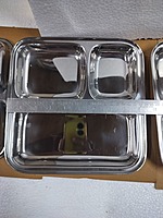 Shine 3 in 1 Pav Bhaji Compartment Plate Set of 3