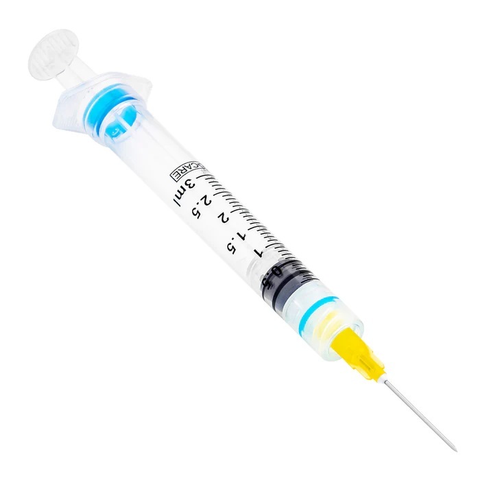Sol-Care® 3 mL Luer Lock Safety Syringe with Exchangeable Needle, Retractable (100/Box)