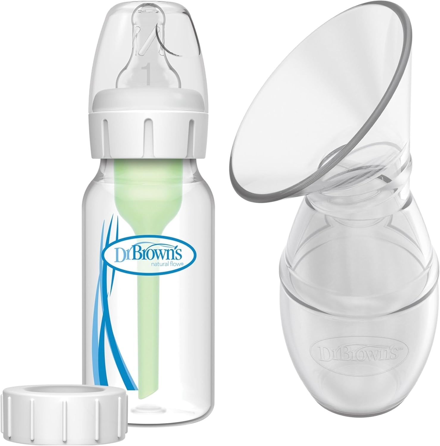 Dr. Brown's One-Piece Silicone Collector with Baby Bottle and Travel Bag