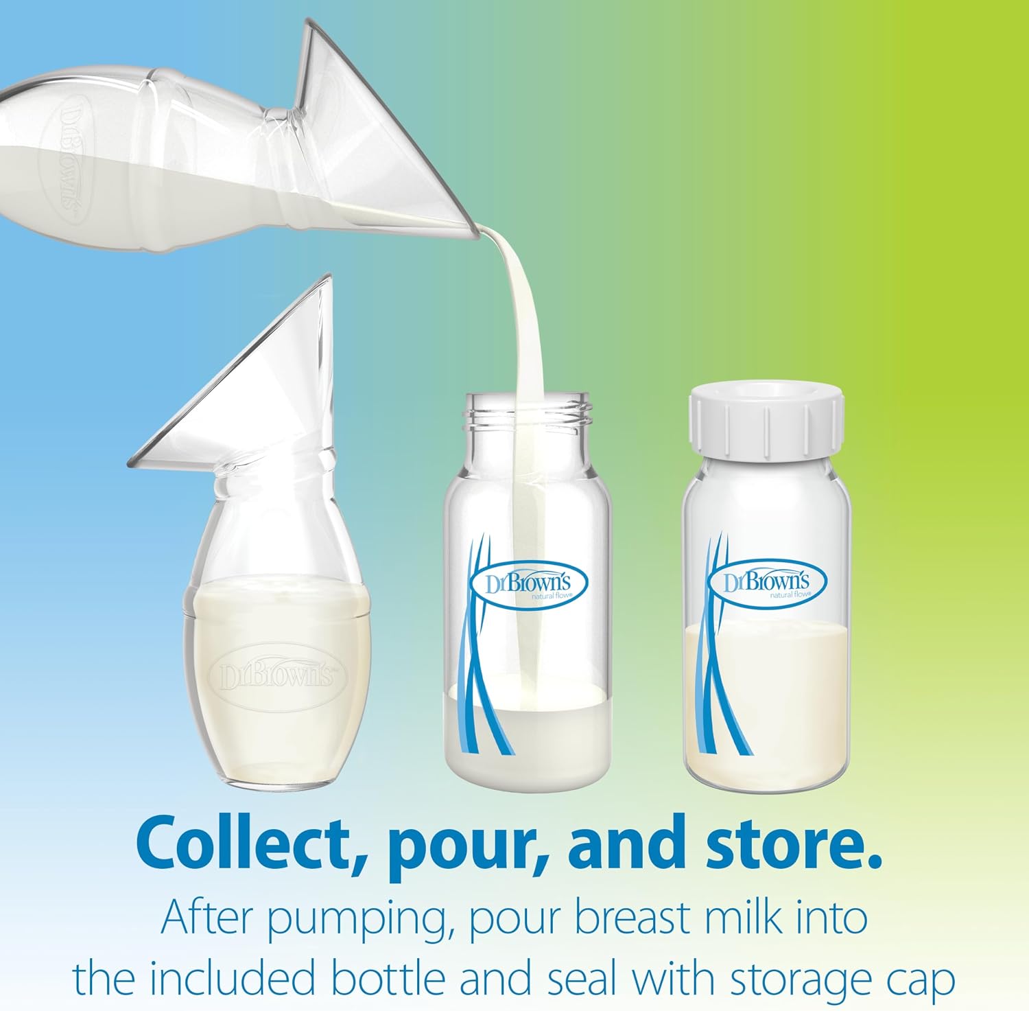 Dr. Brown's One-Piece Silicone Collector with Baby Bottle and Travel Bag