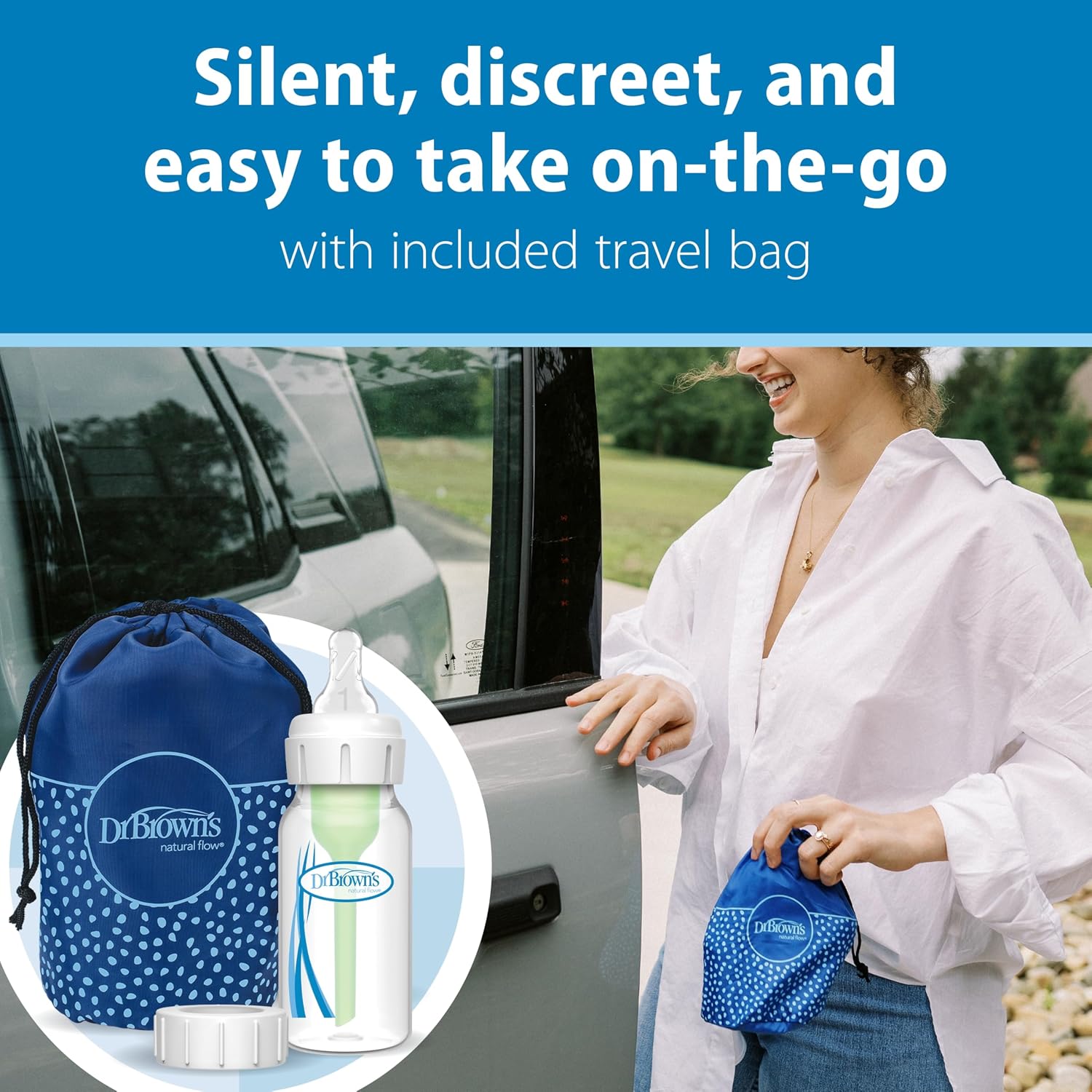 Dr. Brown's One-Piece Silicone Collector with Baby Bottle and Travel Bag