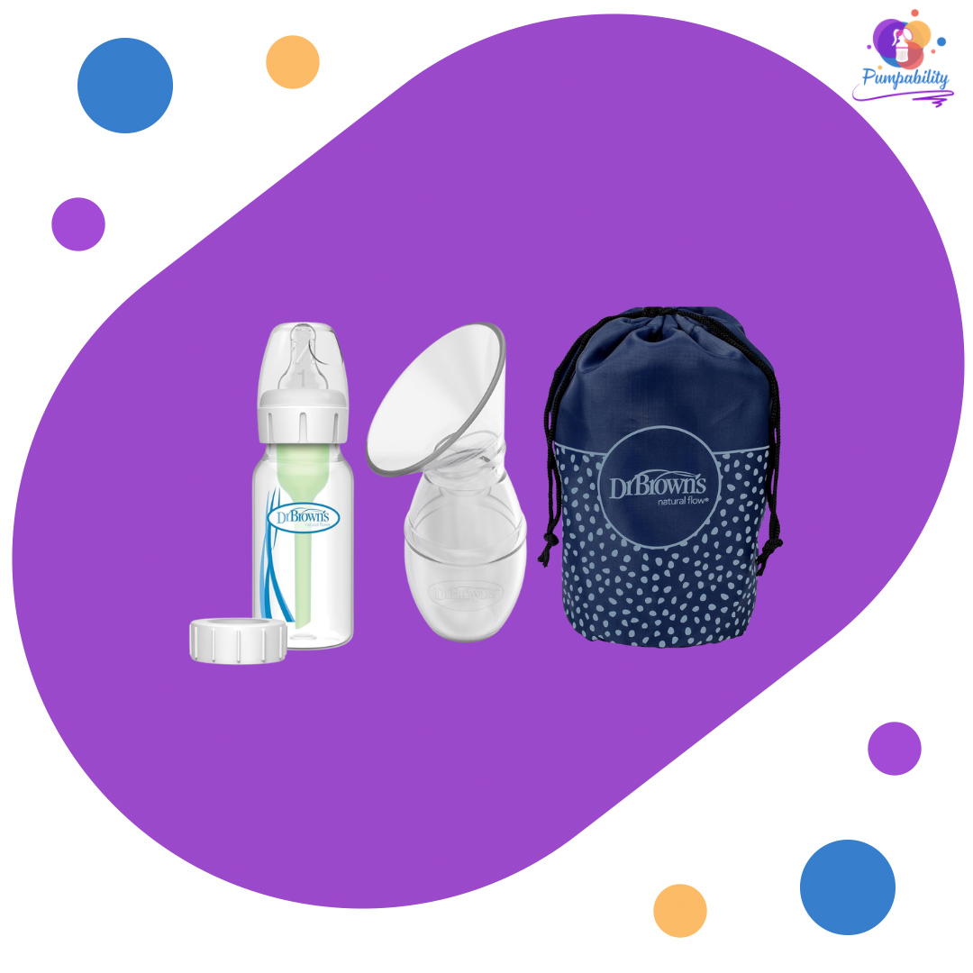 Dr. Brown's One-Piece Silicone Collector with Baby Bottle and Travel Bag