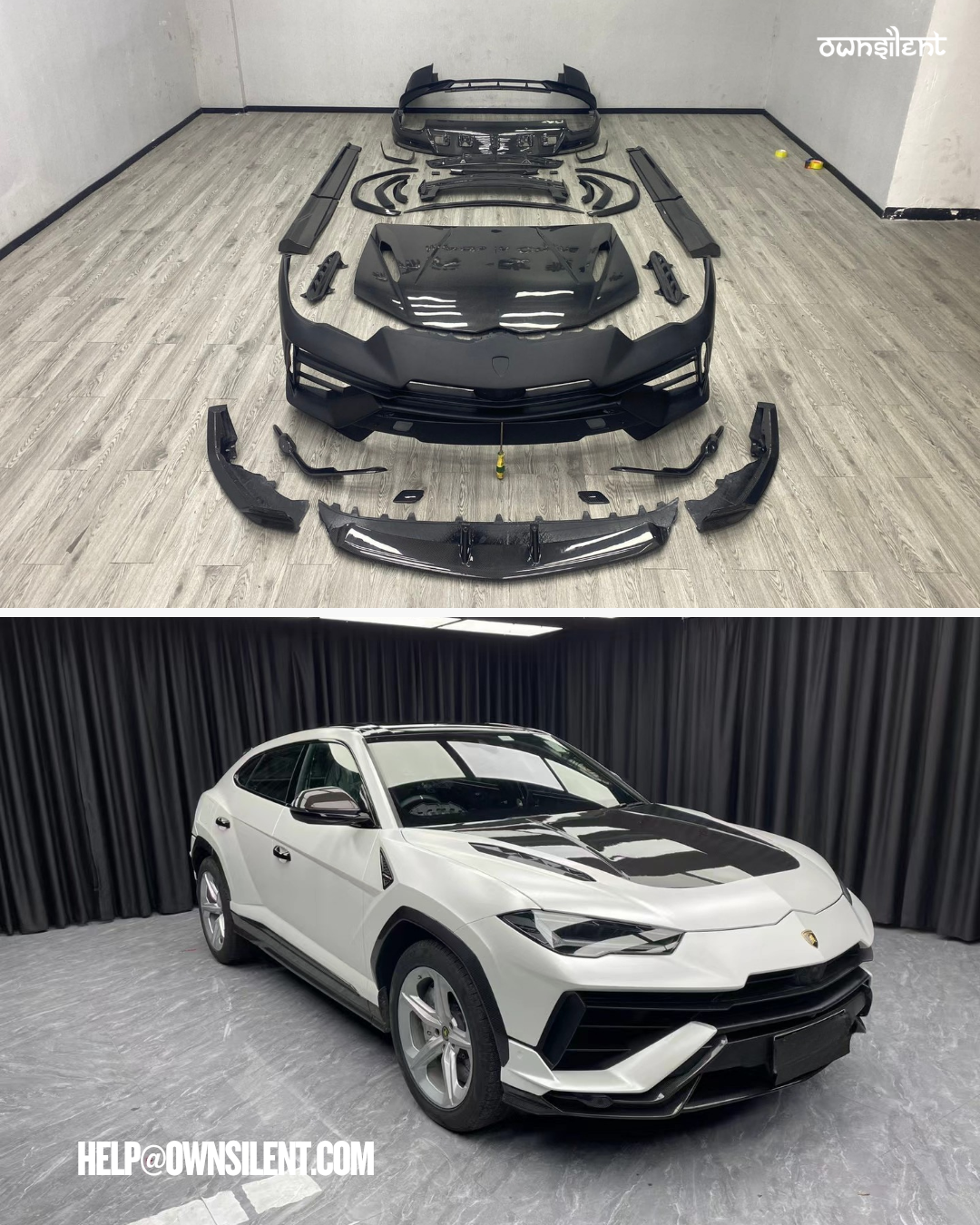 Lamborghini Urus Old-to-New Facelift Conversion Kit | Upgrade to 2022–2024 Urus Performante Style with Carbon Fiber Body Kit