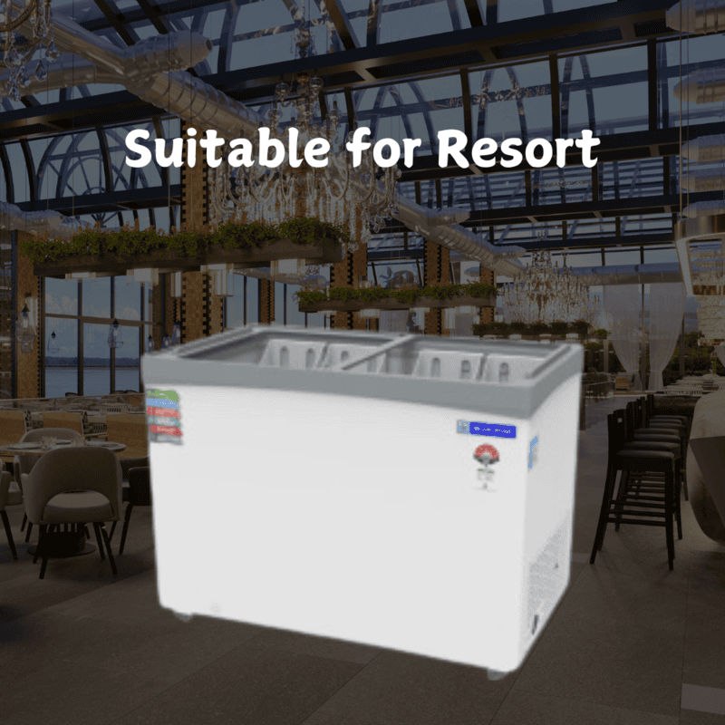 Suitable for Resort: Blue Star glass top Deep Freezer 350 Litre Price