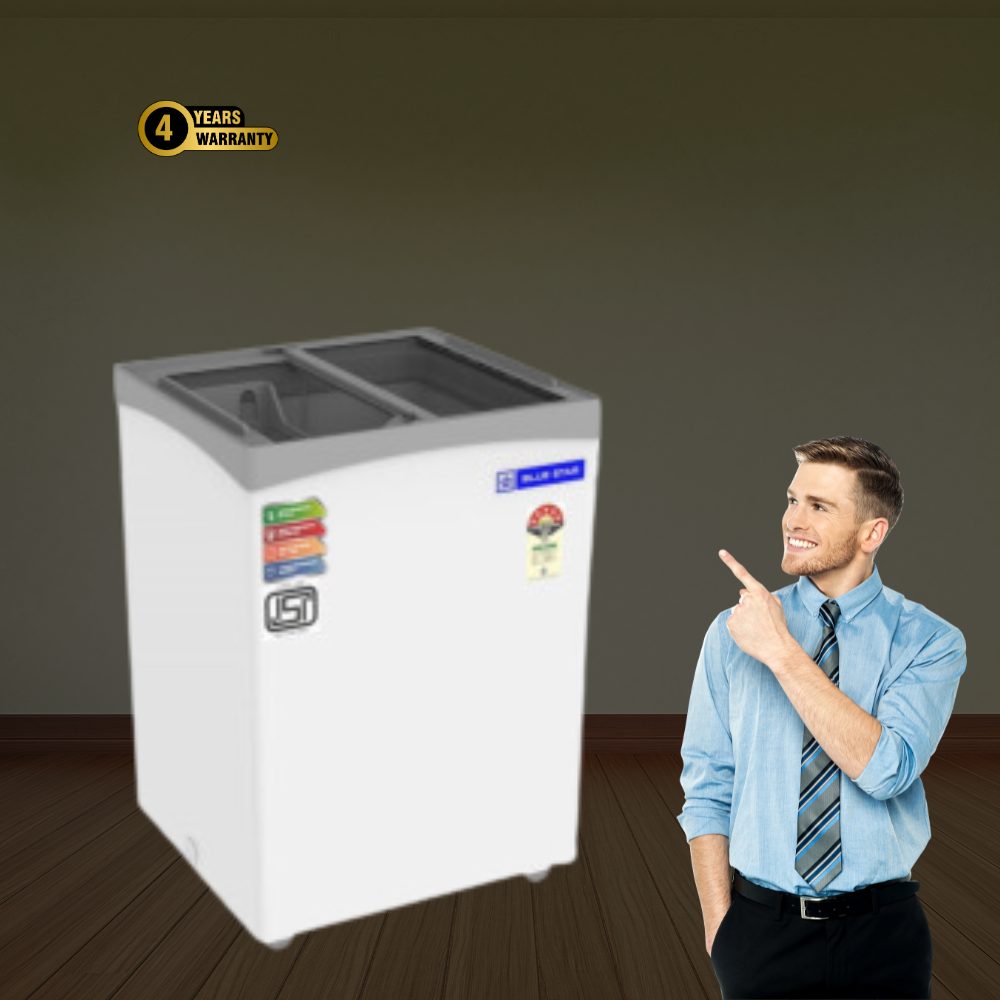 Blue Star Flat glass top Deep Freezer-GT5-130NP with 4 years comprehensive warranty