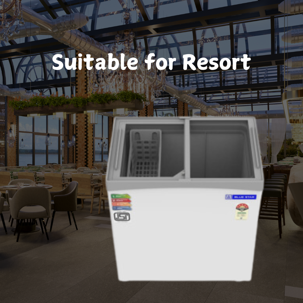 Suitable for Resort: Blue Star Glass Top Chest Freezer-GT5-180NP