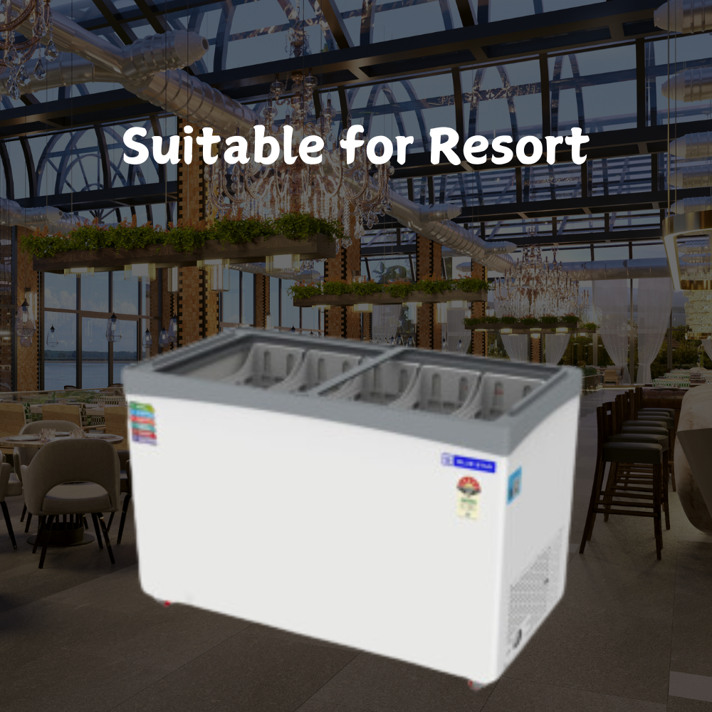Suitable for Resort: Blue Star Flat Glass Top Deep Freezer-GT5-410NP Suitable for Resort: Blue Star Flat Glass Top Deep Freezer-GT5-410NP