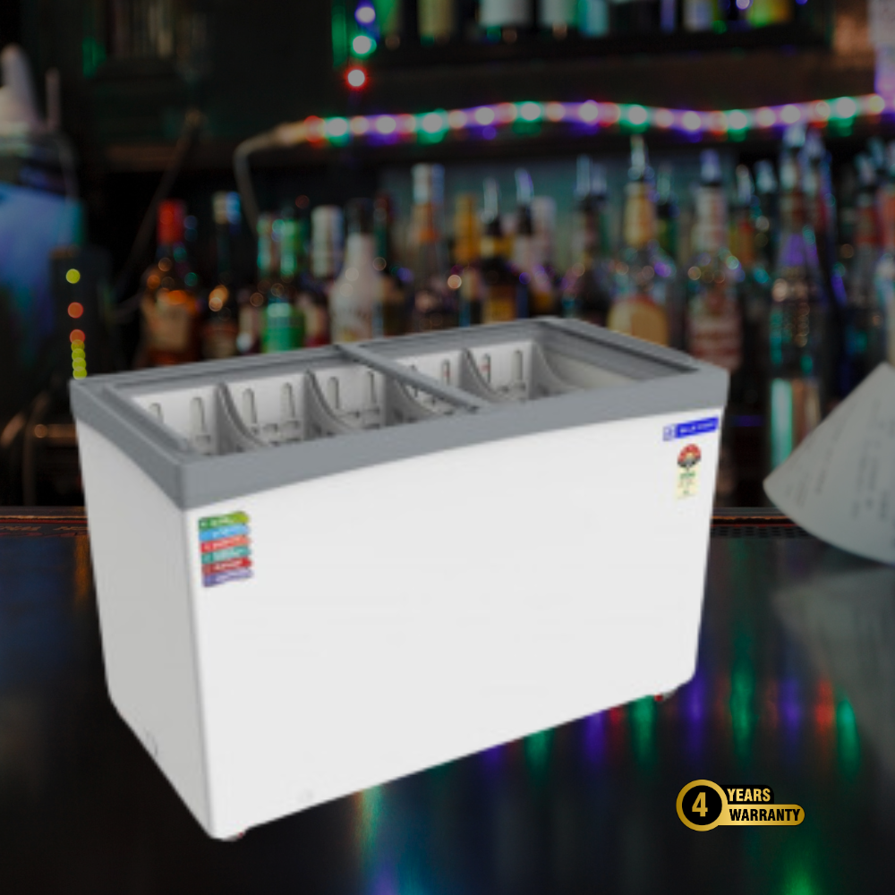 Blue Star Flat Glass Top Deep Freezer-GT5-410NP with 4 years comprehensive warranty