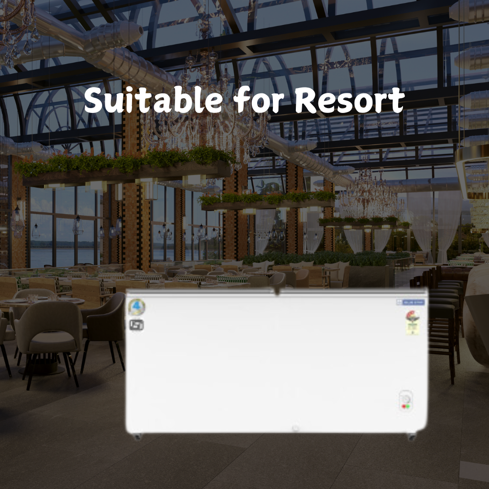Suitable for Resort: Blue star Hard Top 400 litre Deep Freezer-CF3-400MEW