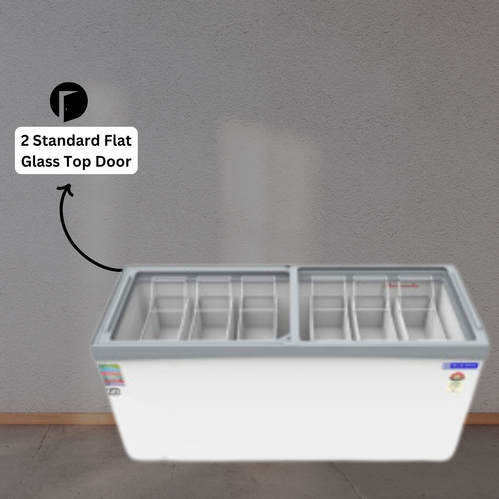 Blue Star Flat Glass Top Deep Freezer-GT5-590N with 2 Standard glass door Blue Star Flat Glass Top Deep Freezer-GT5-590N with 2 Standard glass door