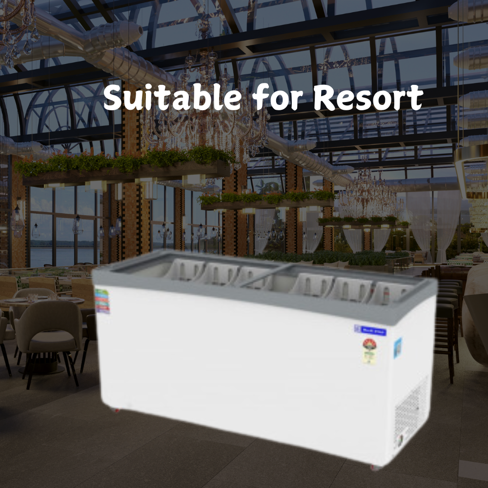 Suitable for Resort: Blue Star Flat Glass Top Deep Freezer-GT5-590NP
