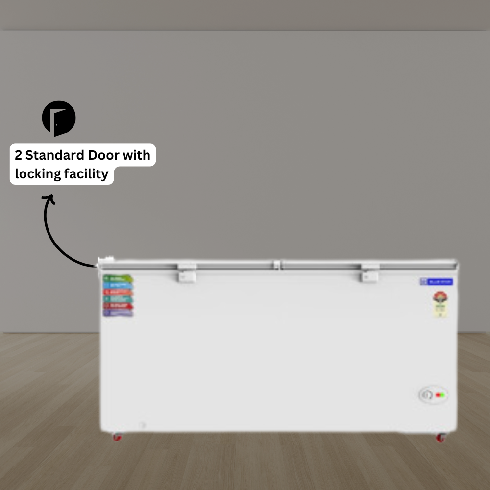 Blue star Hard Top Chest  Freezer CF5-575NEYW with 2 Standard Door & locking facility