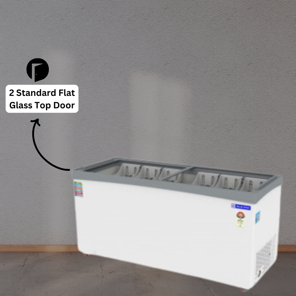 Blue Star Flat glass top GT5-475NP Deep Freezer Available in 2 Glass Door Blue Star Flat glass top GT5-475NP Deep Freezer Available in 2 Glass Door