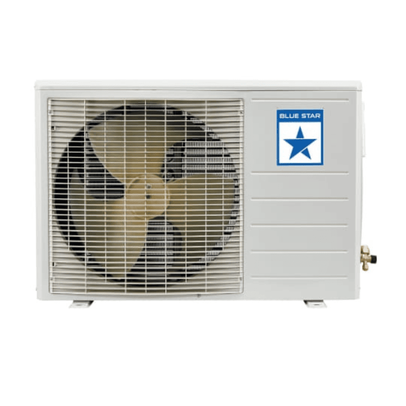 Blue Star Fixed Speed Split AC with its remote control, highlighting its user-friendly operation.