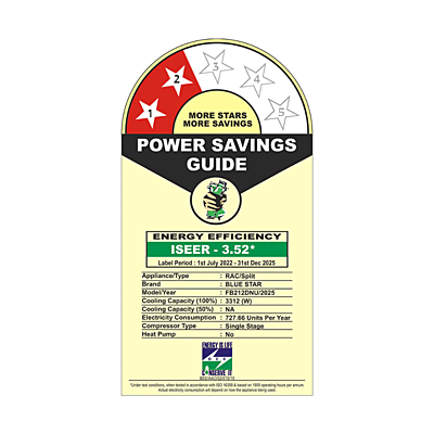 Energy-efficient cooling with the Blue Star Fixed Speed Split AC - 1 Ton 2 Star. Energy-efficient cooling with the Blue Star Fixed Speed Split AC - 1 Ton 2 Star.