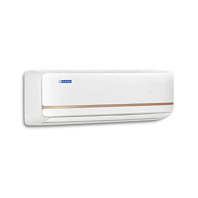 Blue Star Fixed Speed Split AC - 1 Ton 3 Star-T Series cooling a small bedroom.
