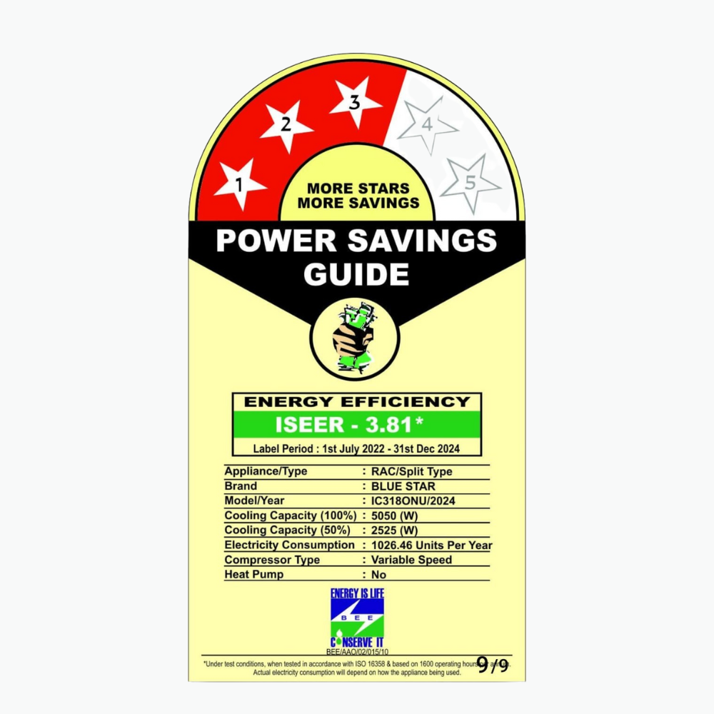 Energy-efficient cooling with the Blue Star IC318ONU Inverter Split AC.