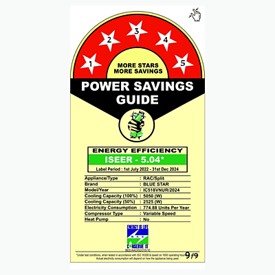 Energy-efficient cooling with Blue Star IC518VNUR Inverter Split AC-1.5 Ton 5 Star