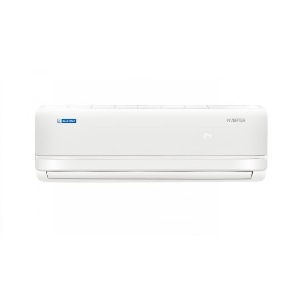 The Blue Star IC318BKUWK Inverter Split AC efficiently cools a living room.